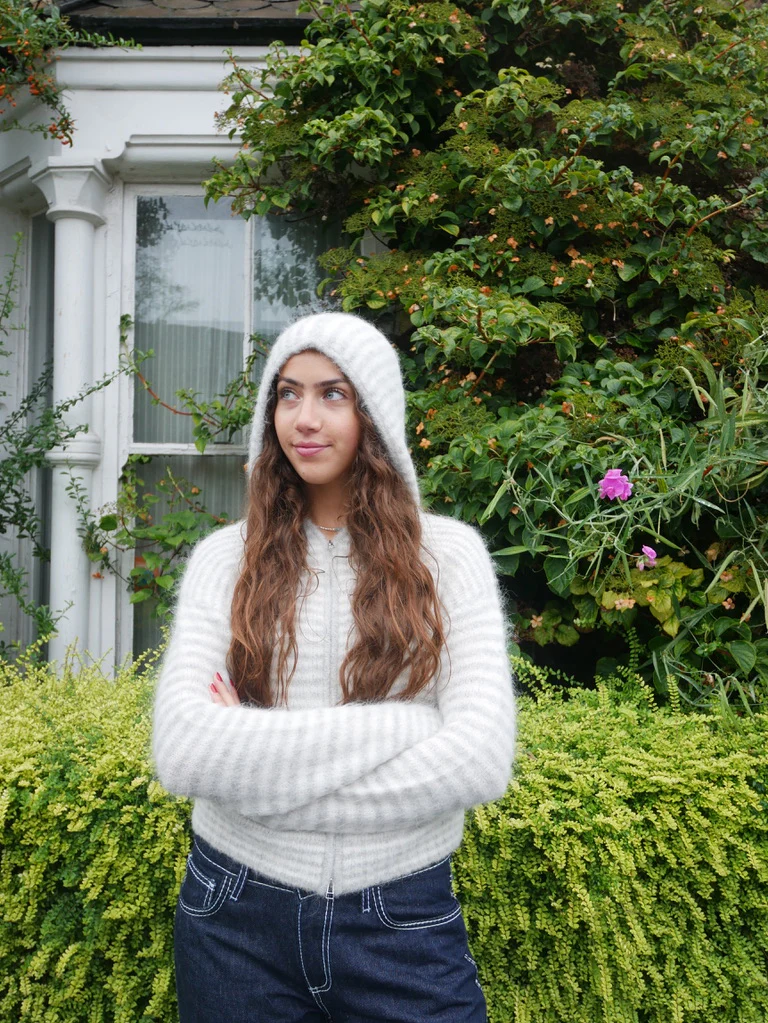 Dual Zip Hoodie - Grey Stripe - Image 10