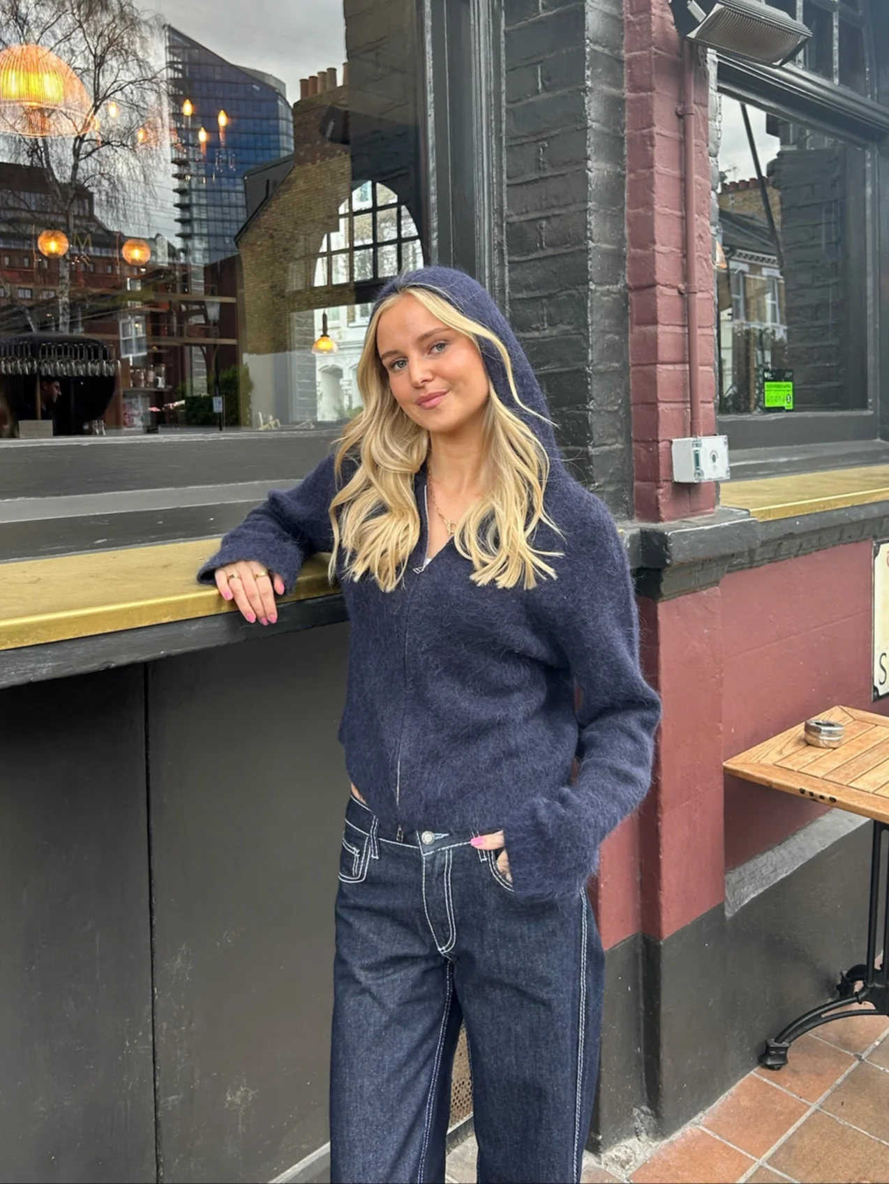 Dual Zip Hoodie - Navy - Image 7