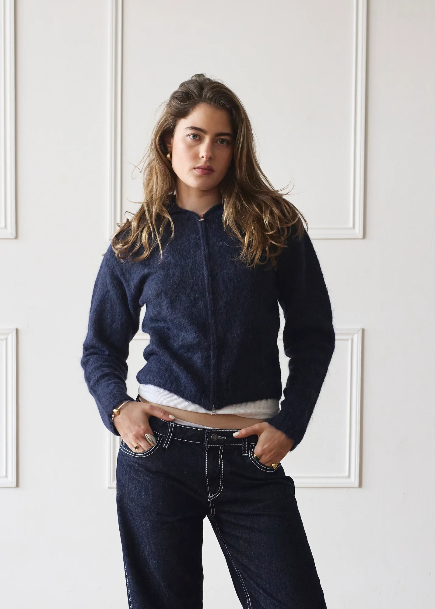 Dual Zip Hoodie - Navy - Image 8