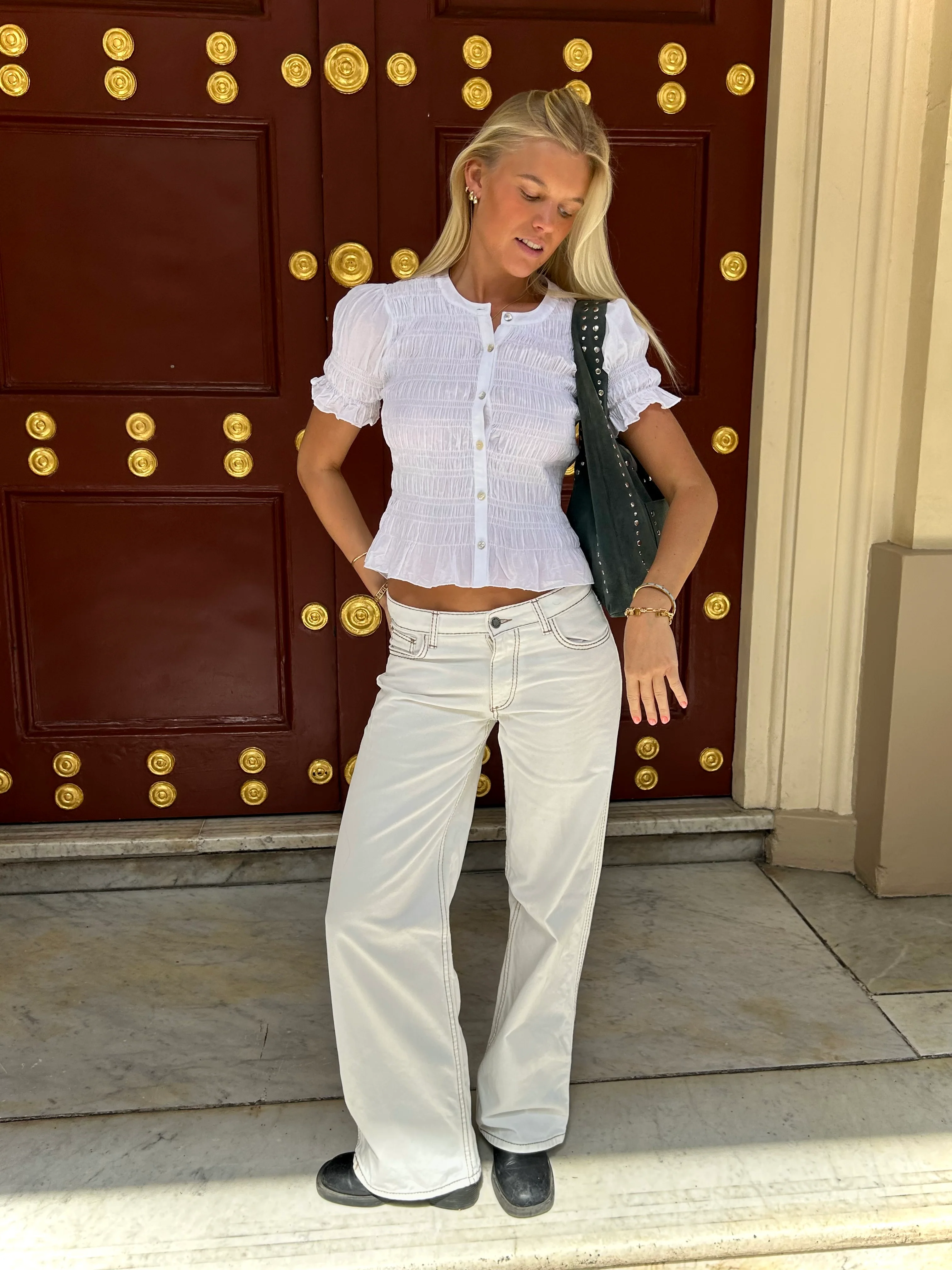 Lila Jeans - White & Brown - Image 4