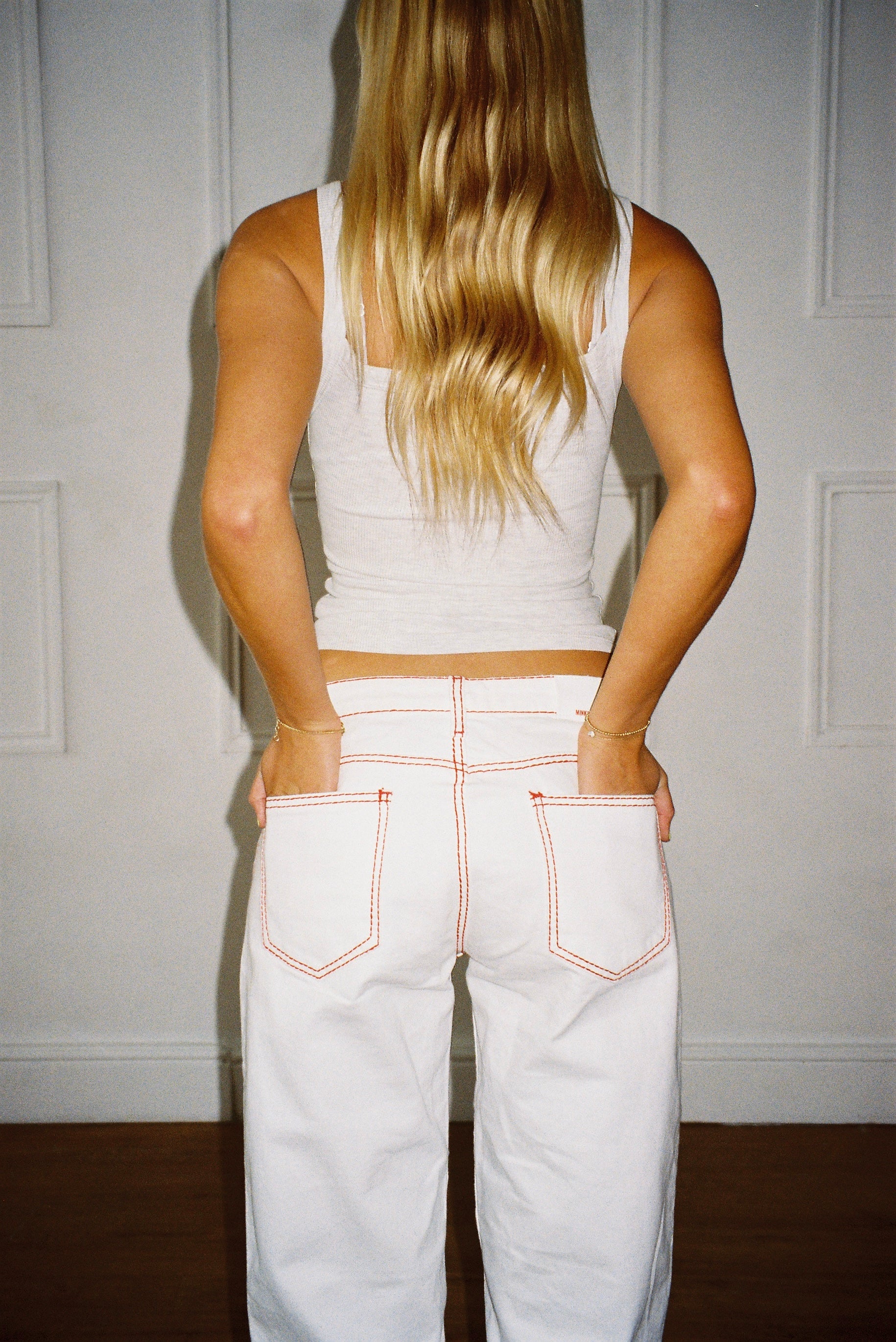 Lila Jeans - White & Red - Image 3