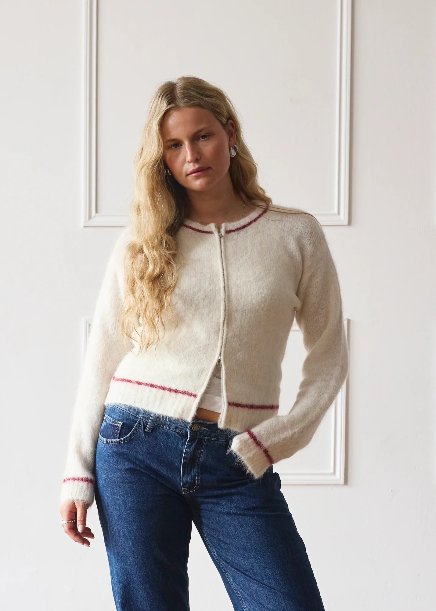 Dual Zip Jumper - Cream - Image 3