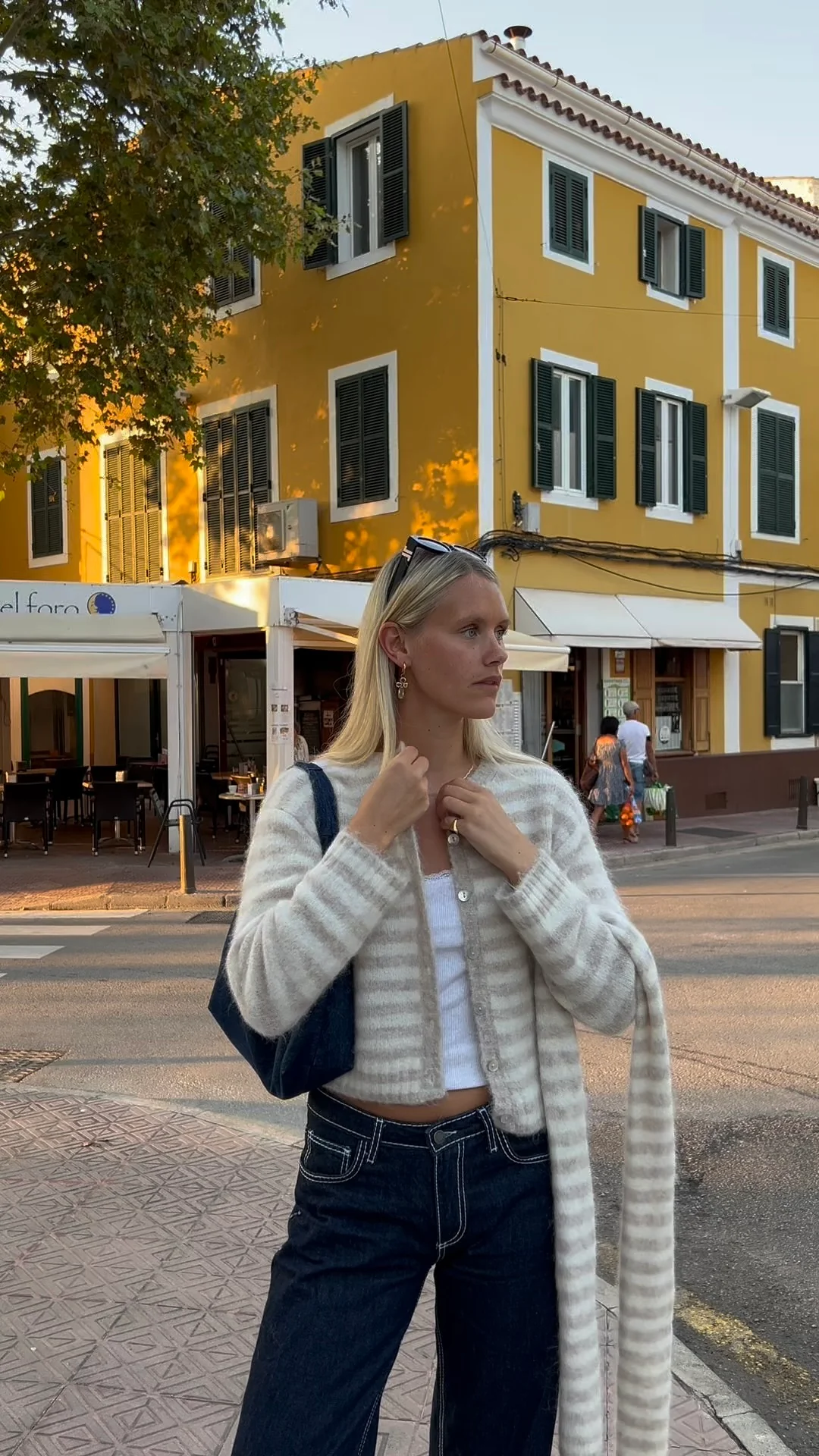 Evie Scarf - Beige Stripe - Image 4