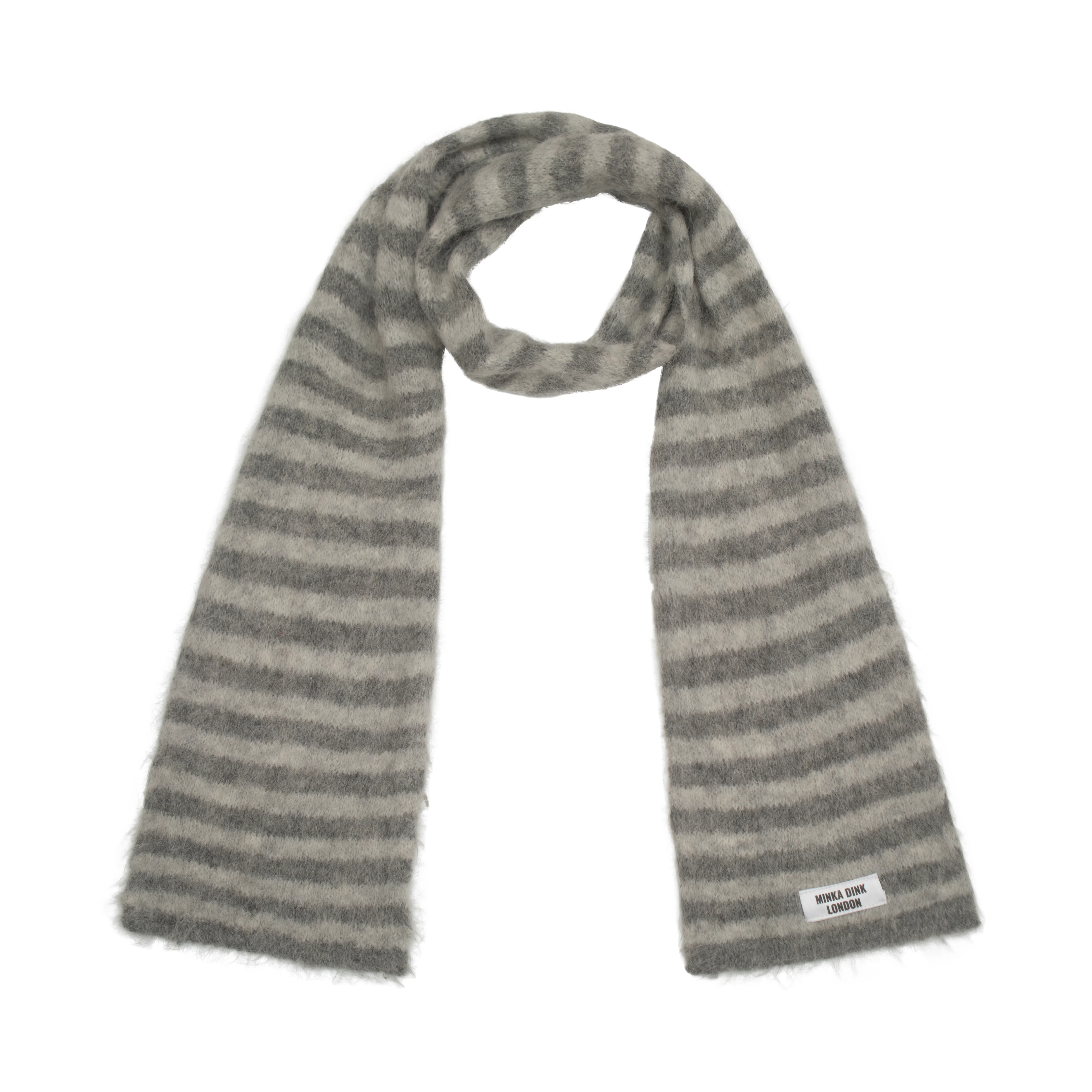 Evie Scarf - Grey Stripe - Image 3