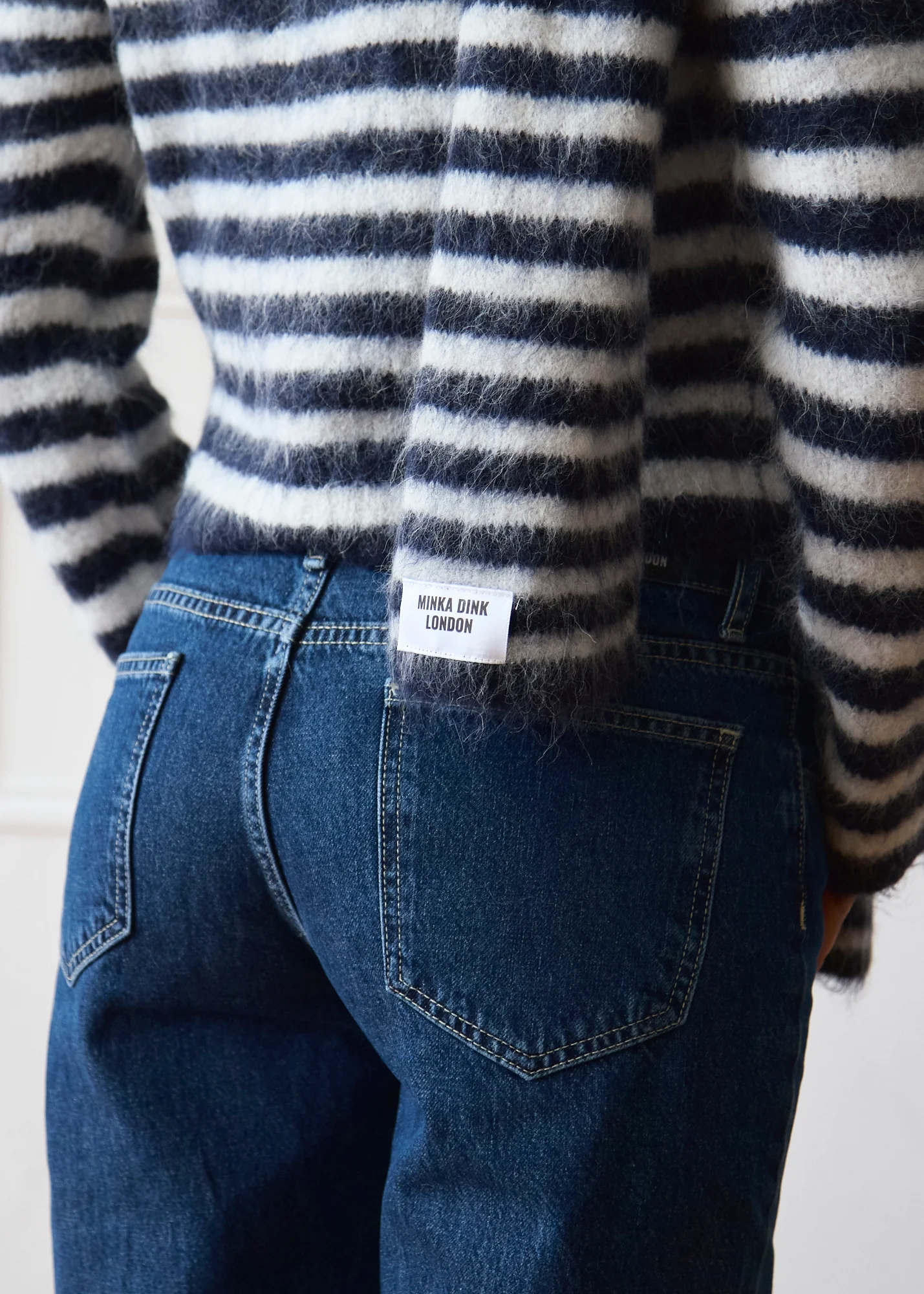 Evie Scarf - Navy Stripe - Image 3