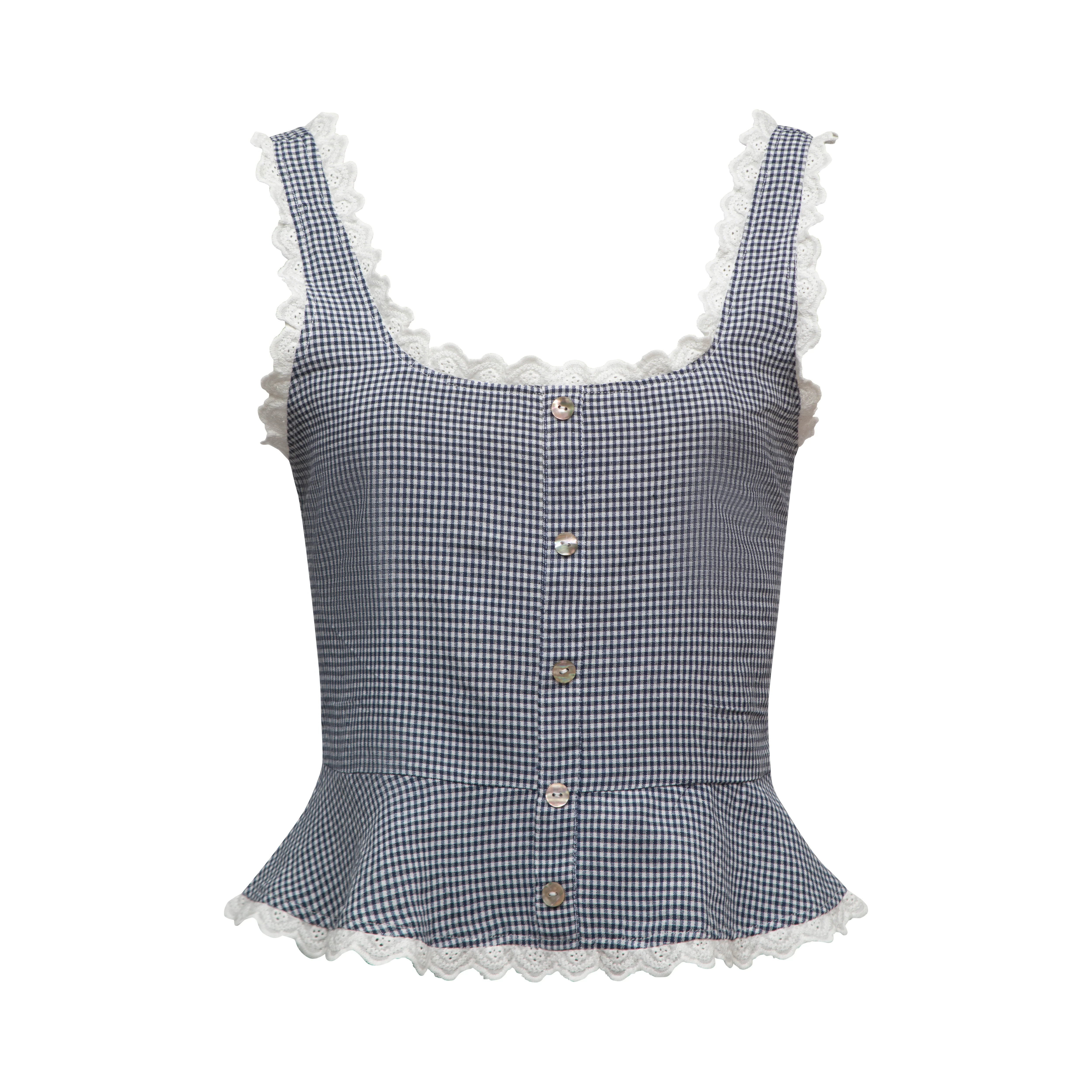 Lola Top - Blue Gingham - Image 12