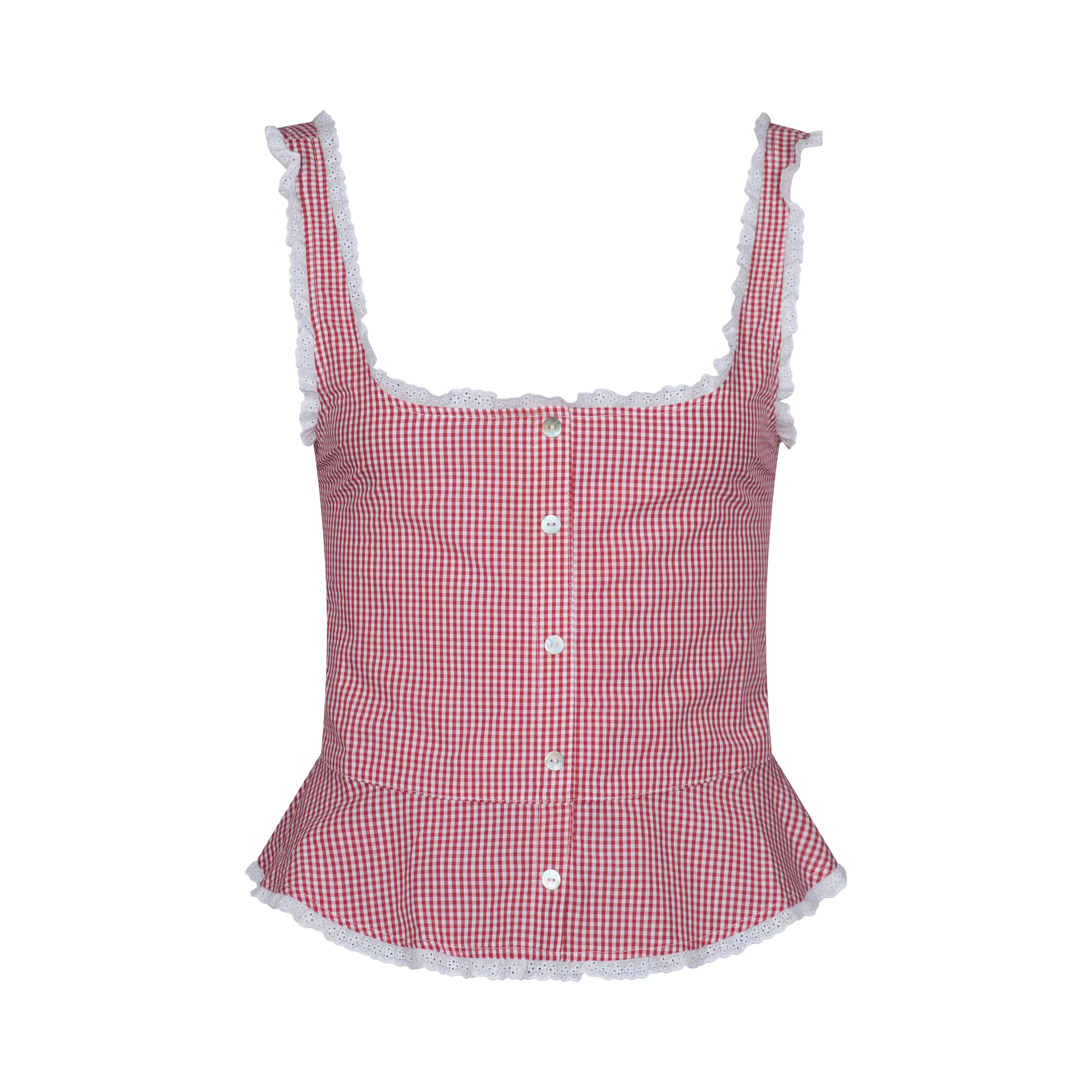 Lola Top - Red Gingham - Image 11